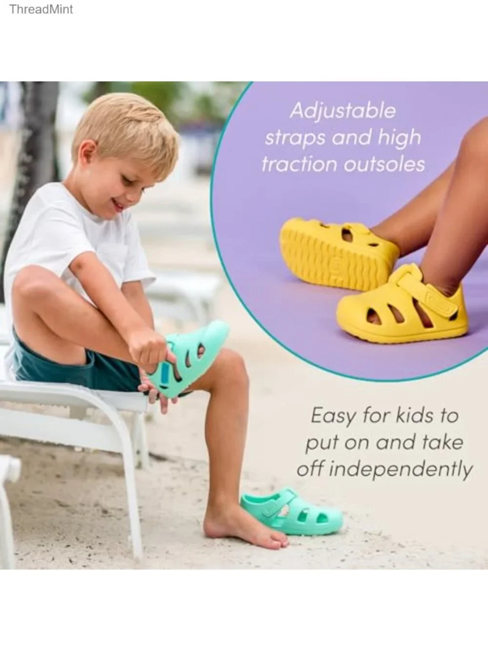 Toddler Water Shoes APMA Accepted Quick-Dry EVA Sandals